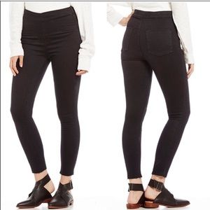Free People easy goes it raw hem jeggings black